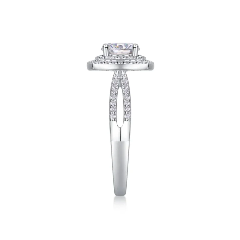 925 Sterling Silver Moissanite 1-3CT Rings for Women,18K White Gold Plated Silver,D Color VVS1 Ideal Cut Women Ring MYR13332-6.5 - Image 4