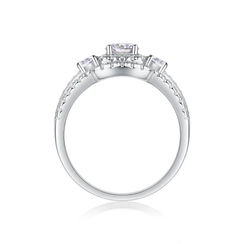 Luxury Jewelry Wholesale 1CT Moissanite Engagement Rings For Women, 925 Sterling Silver Halo Wedding Bands Promise 925 Sterling Silver Rings MYR13431-5.0 - Image 5