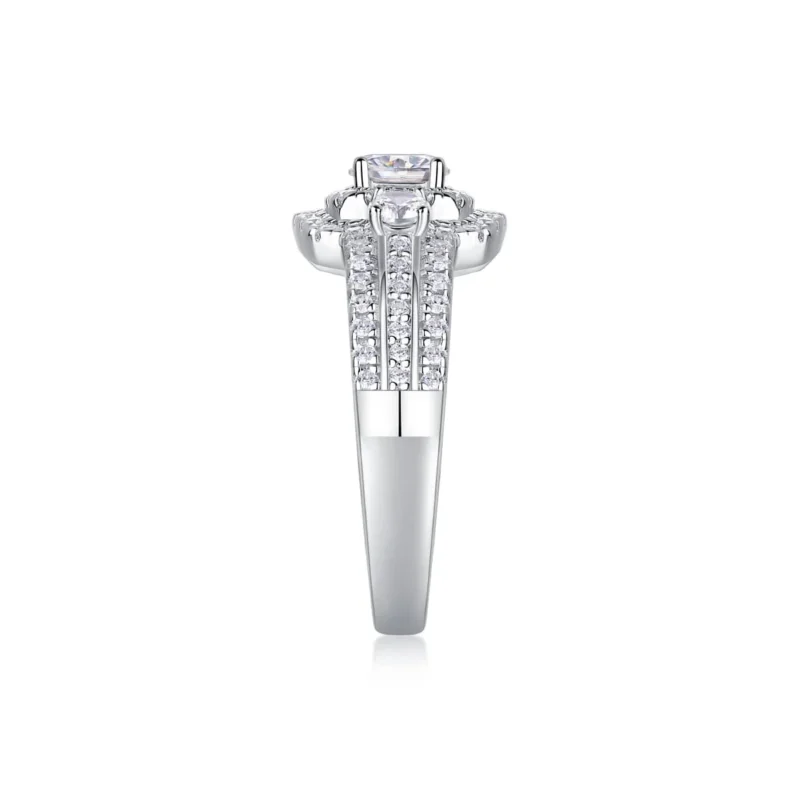 Luxury Jewelry Wholesale 1CT Moissanite Engagement Rings For Women, 925 Sterling Silver Halo Wedding Bands Promise 925 Sterling Silver Rings MYR13431-5.0 - Image 4