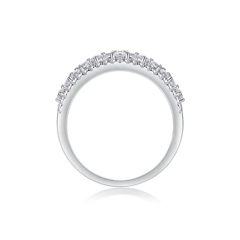 Wholesale Fine Jewelry First Light Diamond Princess & Round-Cut Three-Row Anniversary Ring 1 ct S925 Sterling Silver Rings MYR13320 - Image 5