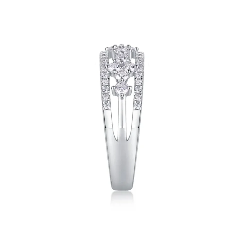 Wholesale Fine Jewelry First Light Diamond Princess & Round-Cut Three-Row Anniversary Ring 1 ct S925 Sterling Silver Rings MYR13320 - Image 4