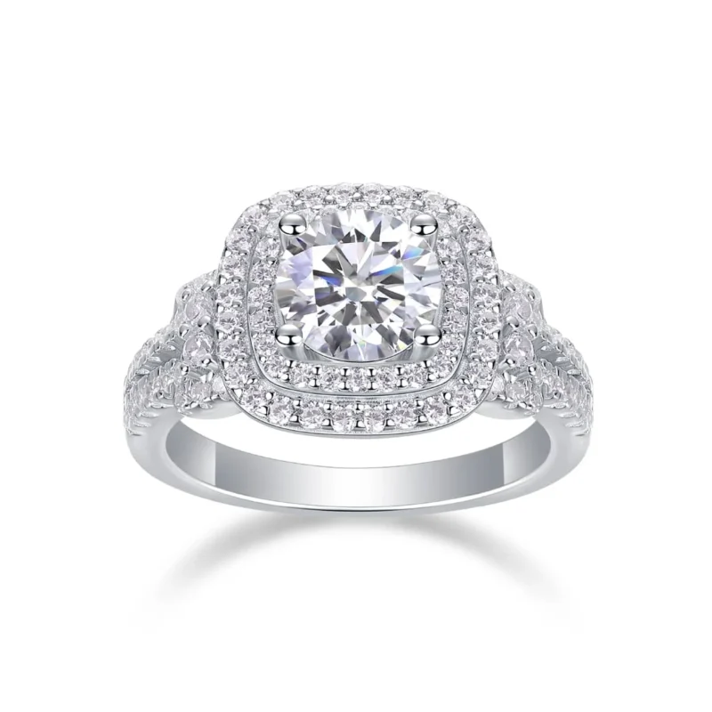 Custom Luxury 925 Sterling Silver Shiny Full Diamond Ring Cocktail Rings Round Cut 3ct Promise Rings Sterling Silver Ring MYR13432-6.5 - Image 6