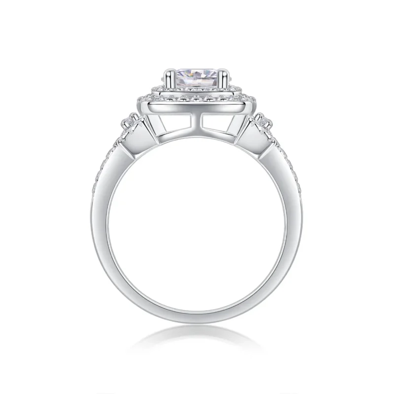 Custom Luxury 925 Sterling Silver Shiny Full Diamond Ring Cocktail Rings Round Cut 3ct Promise Rings Sterling Silver Ring MYR13432-6.5 - Image 5