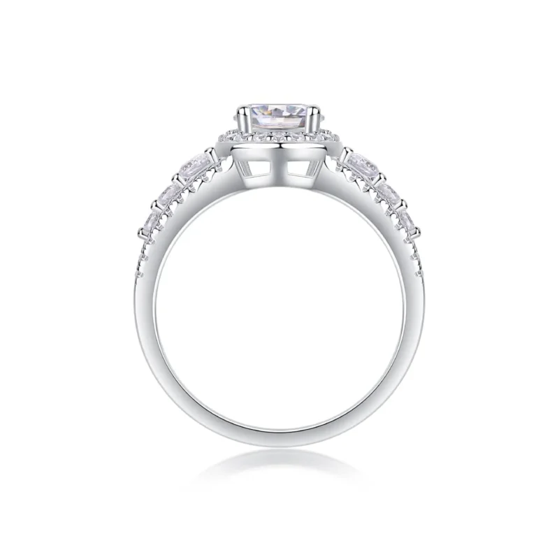 Custom Wholesale The Royal Duchess Diamond Engagement Ring in K White Gold Round Cut Natural Diamonds S925 Sterling Silver Round Brilliant Ring MYR13331-6.5 - Image 5
