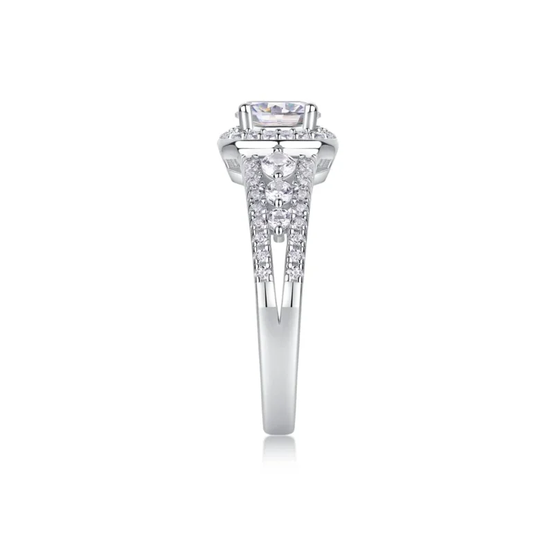 Custom Wholesale The Royal Duchess Diamond Engagement Ring in K White Gold Round Cut Natural Diamonds S925 Sterling Silver Round Brilliant Ring MYR13331-6.5 - Image 4