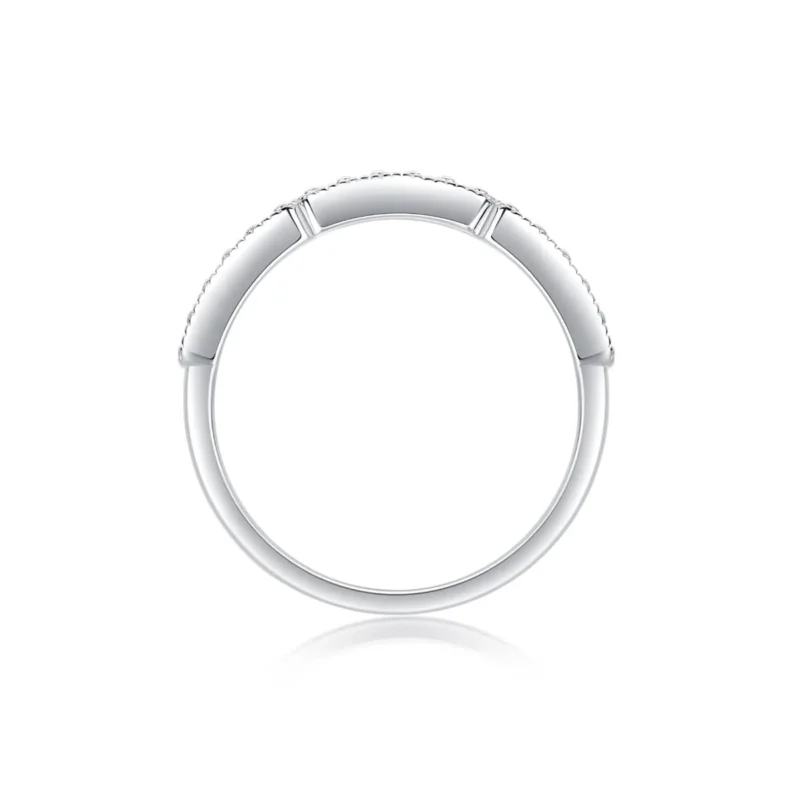 Fine Jewelry Rings 925 Sterling Silver K Gold Round White Diamond Ladies Bridal Anniversary Band Stackable Ring Moissanite Ring MYR13377 - Image 5