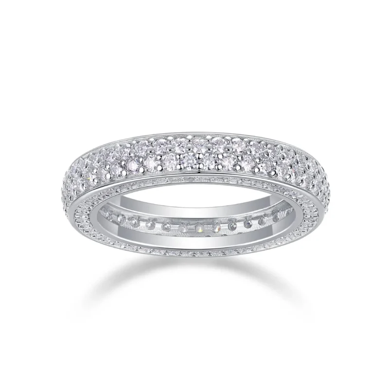 925 Silver Ring Round Shape White Eternity Anniversary Band Ring in 14k Solid Gold Jewelry Iced Out MYR13409 - Image 6