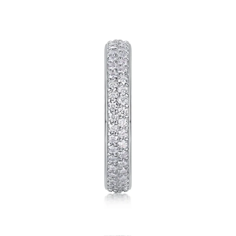 925 Silver Ring Round Shape White Eternity Anniversary Band Ring in 14k Solid Gold Jewelry Iced Out MYR13409 - Image 4