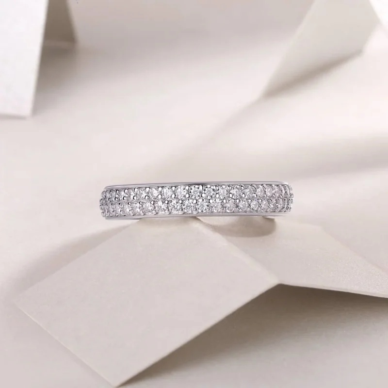 925 Silver Ring Round Shape White Eternity Anniversary Band Ring in 14k Solid Gold Jewelry Iced Out MYR13409 - Image 3