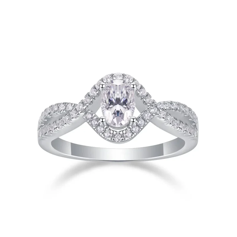 925 Sterling Silver 5.5 Carat Lab Grown Diamond Twisting Curving Pear Cut Diamond Engagement Ring Women Wedding Engagement Rings MYR13418