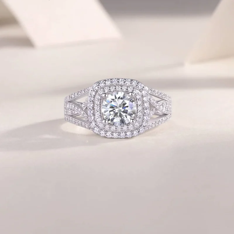 Jewelry Ring 925 Sterling Silver 3ct Halo Cushion Cut Moissanite Engagement Rings for Women D Color VVS1 Ring MYR13378-6.5 - Image 3