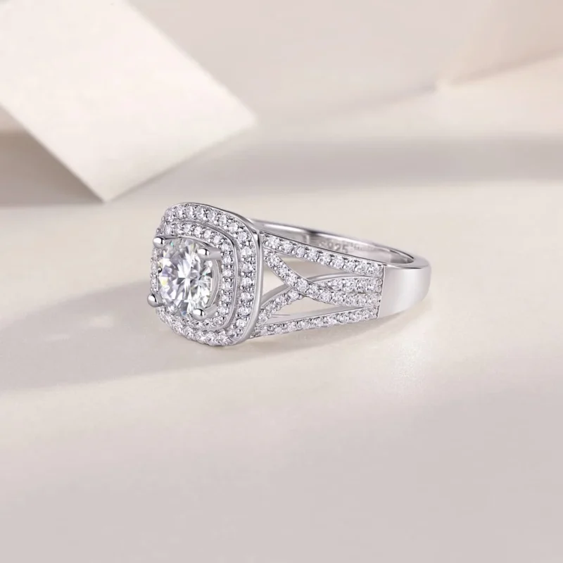 Jewelry Ring 925 Sterling Silver 3ct Halo Cushion Cut Moissanite Engagement Rings for Women D Color VVS1 Ring MYR13378-6.5 - Image 2