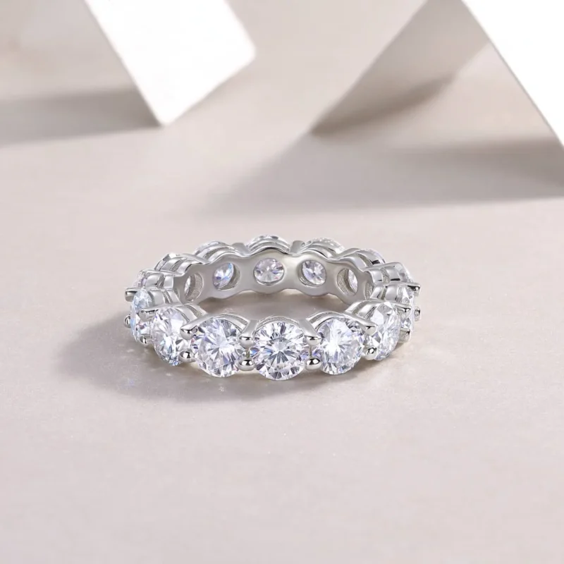 Wholesale 925 Silver Pretty-Jewels 2 Ct Round Cut Lab Created Diamond Full Eternity Band Engagement Ring Eternity Rings MYR13531-5.0 - Image 5
