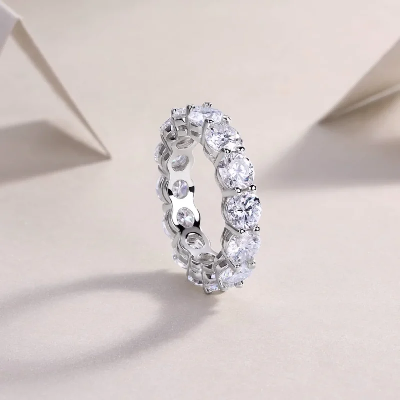 Wholesale 925 Silver Pretty-Jewels 2 Ct Round Cut Lab Created Diamond Full Eternity Band Engagement Ring Eternity Rings MYR13531-5.0 - Image 4