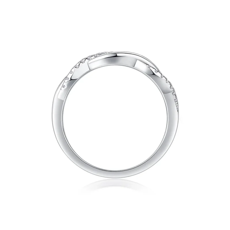 Arrive High White Gold over Sterling Silver Round White Natural Diamond Wedding Band Ring Quality Rings MYR13470 - Image 4