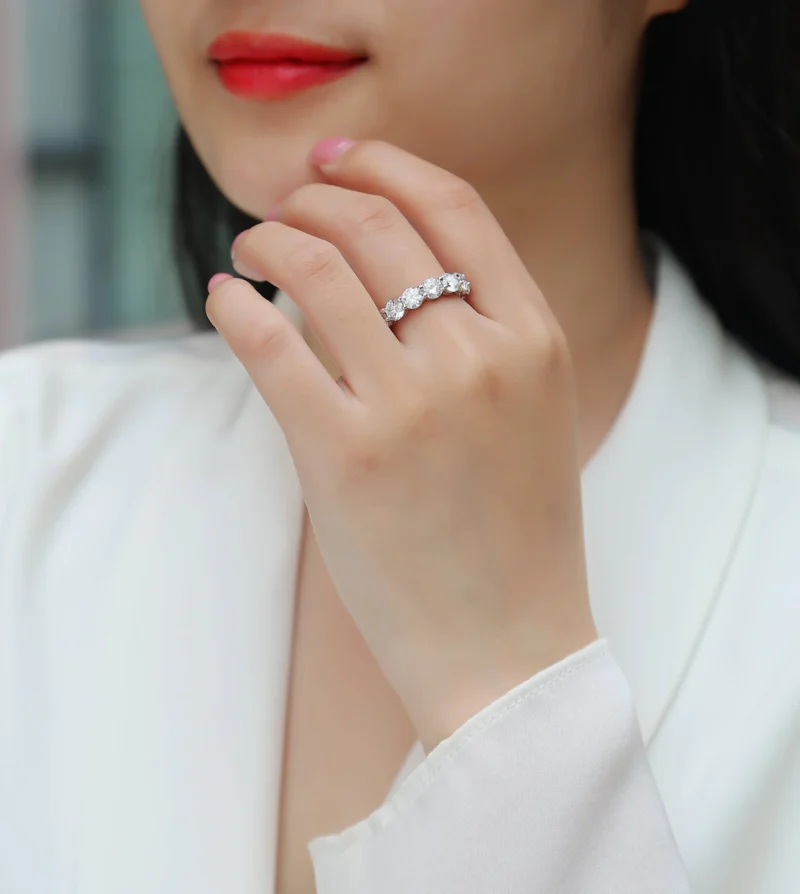 Wholesale 925 Silver Pretty-Jewels 2 Ct Round Cut Lab Created Diamond Full Eternity Band Engagement Ring Eternity Rings MYR13531-5.0 - Image 3