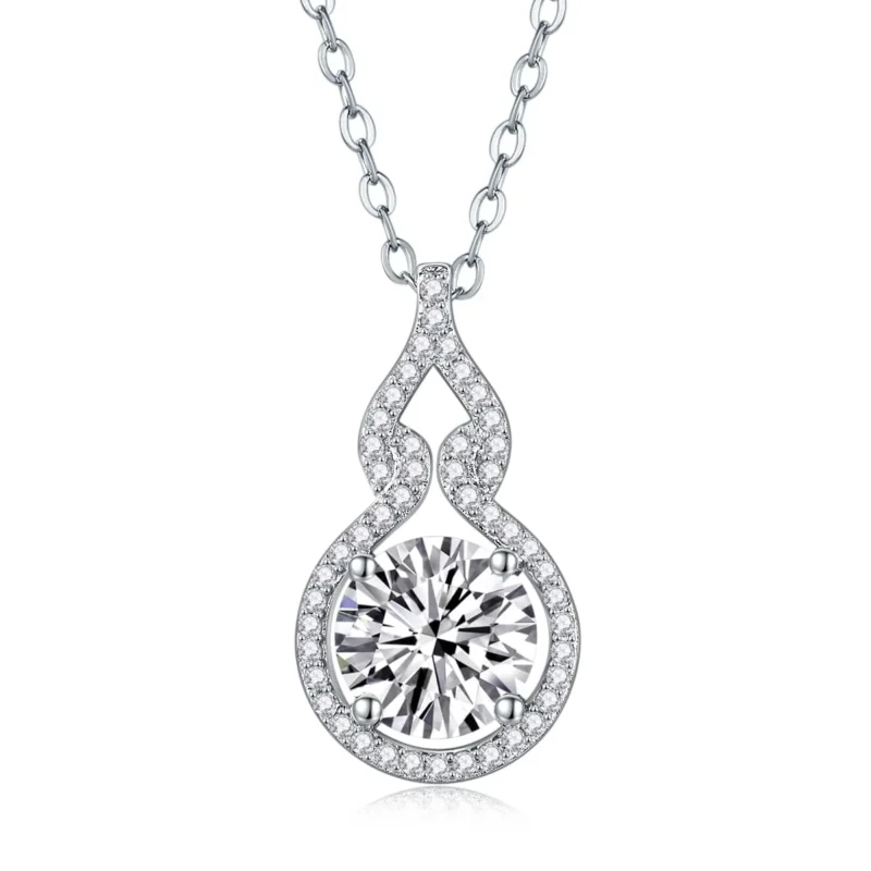 Women's Diamond Necklace 18K White Gold 1 Carat Moissanite Pendant Necklace Lab Diamond Pendants Wholesale MYP13532-8.0
