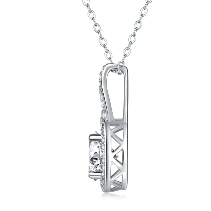 Women's Diamond Necklace 18K White Gold 1 Carat Moissanite Pendant Necklace Lab Diamond Pendants Wholesale MYP13532-8.0 - Image 2