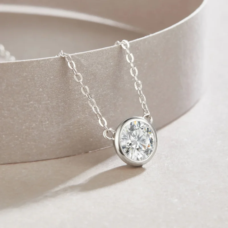 Moissanite Starlight Pendant Necklace 925 Sterling Silver 18 inches Cubic Zirconia Fashion Collarbone Chain Wholesale MYN13499-6.5 - Image 2