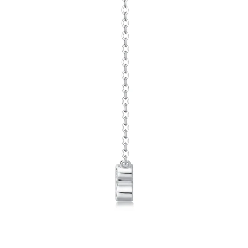 Moissanite Bezel Setting Necklaces for Women Original 925 Sterling Silver 3 Stone Pendant Necklace Round Cut 4mm Wholesale MYN13205-40 - Image 6