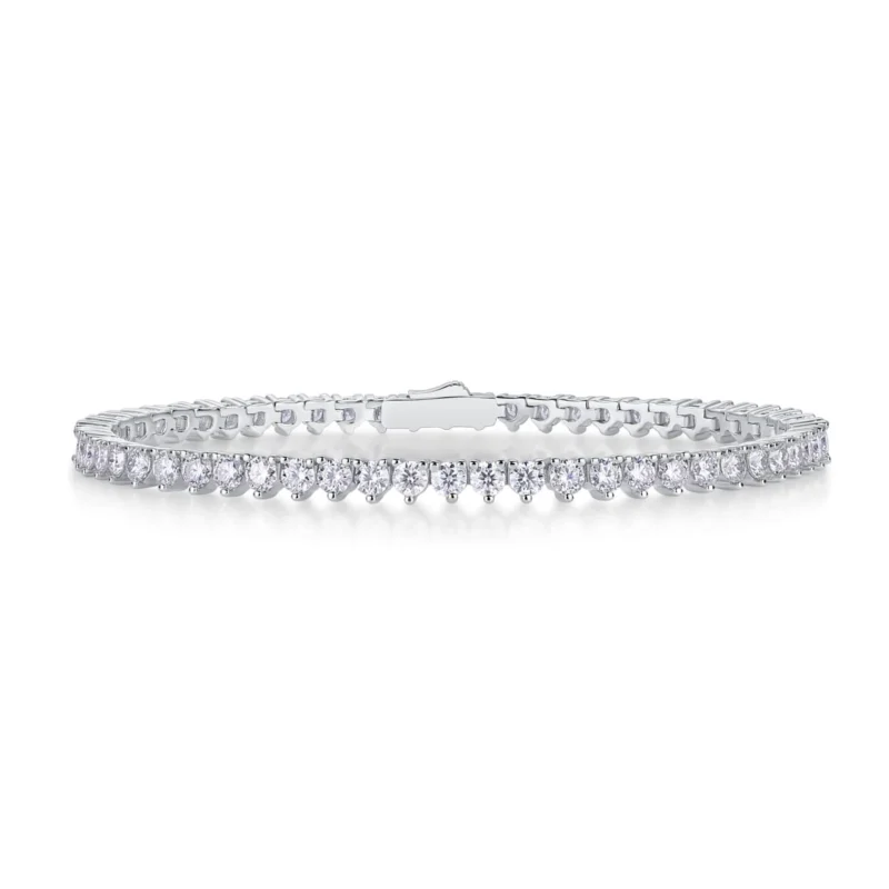 Moissanite 2-20 Carat (ctw) White Gold Round Cut LAB GROWN Diamond Round Cut Classic 2 Prong Diamond Tennis Bracelet Wholesale MYL13233