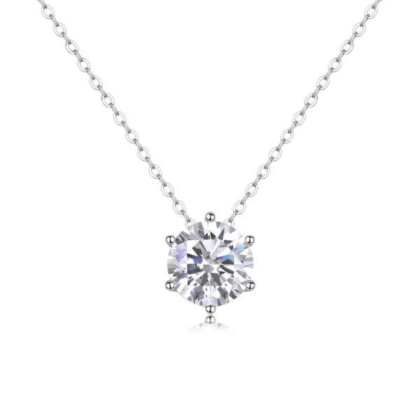 Moissanite 14K White Gold Wire Basket Lab Created Diamond Pendant 3CT Wholesale MYP13600-9.0