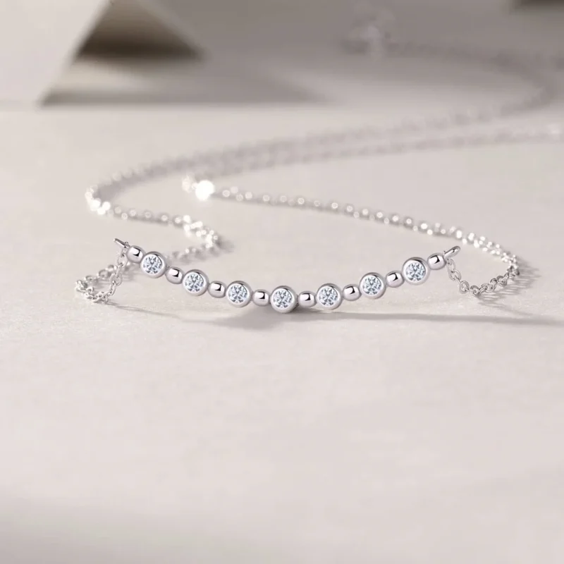 Moissanite 0.50 Carat Natural Round White Diamond Neckalce For Women's Wholesale MYN13441 - Image 5