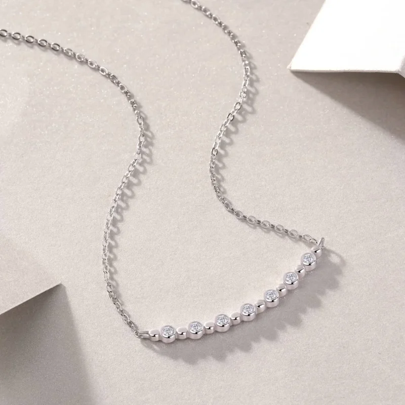 Moissanite 0.50 Carat Natural Round White Diamond Neckalce For Women's Wholesale MYN13441 - Image 4