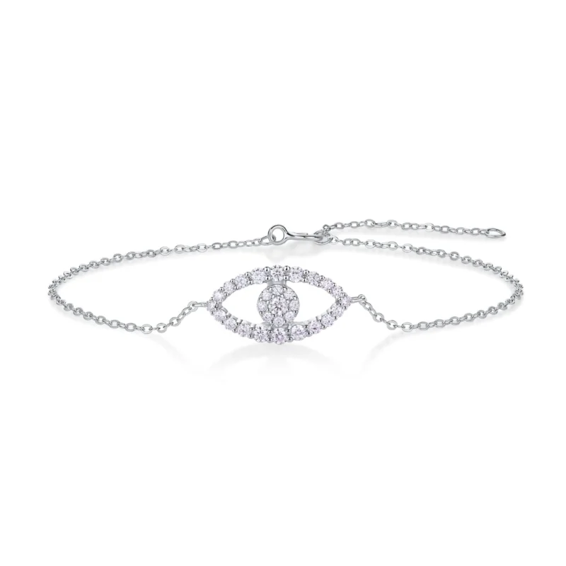 Devil's Eye Bracelets Protection Jewelry Christmas Valentine's Day Birthday Gift for Women Evil Eye Bracelet 925 Sterling Silver White Zircon Wholesale MYL13444