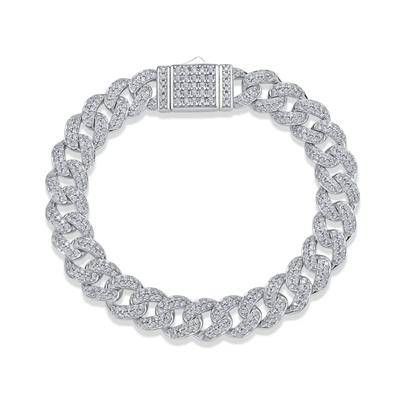 2mm-5mm D Color VVS1 Round Cut Lab Created Diamond Tennis Bracelet with GRA Certificate Moissanite Cuban Tennis Bracelet for Women Men 925 Sterling Silver Wholesale MYL13218-10