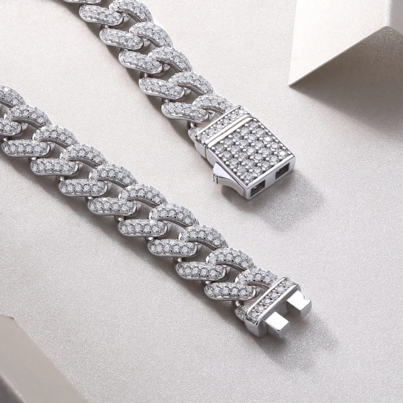 2mm-5mm D Color VVS1 Round Cut Lab Created Diamond Tennis Bracelet with GRA Certificate Moissanite Cuban Tennis Bracelet for Women Men 925 Sterling Silver Wholesale MYL13218-10 - Image 4