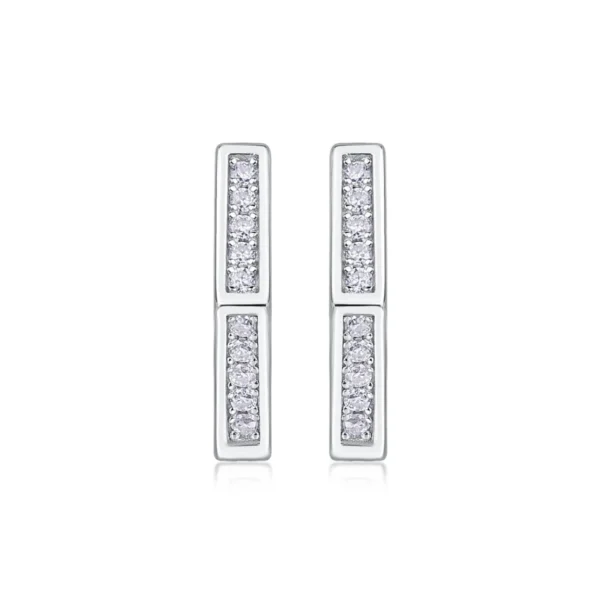 Pave Moissanite Pentagonal Hoop Earrings Moissanite Huggie Hoop Earrings for Women 925 Sterling Silver Wholesale MYE13243 - Image 6