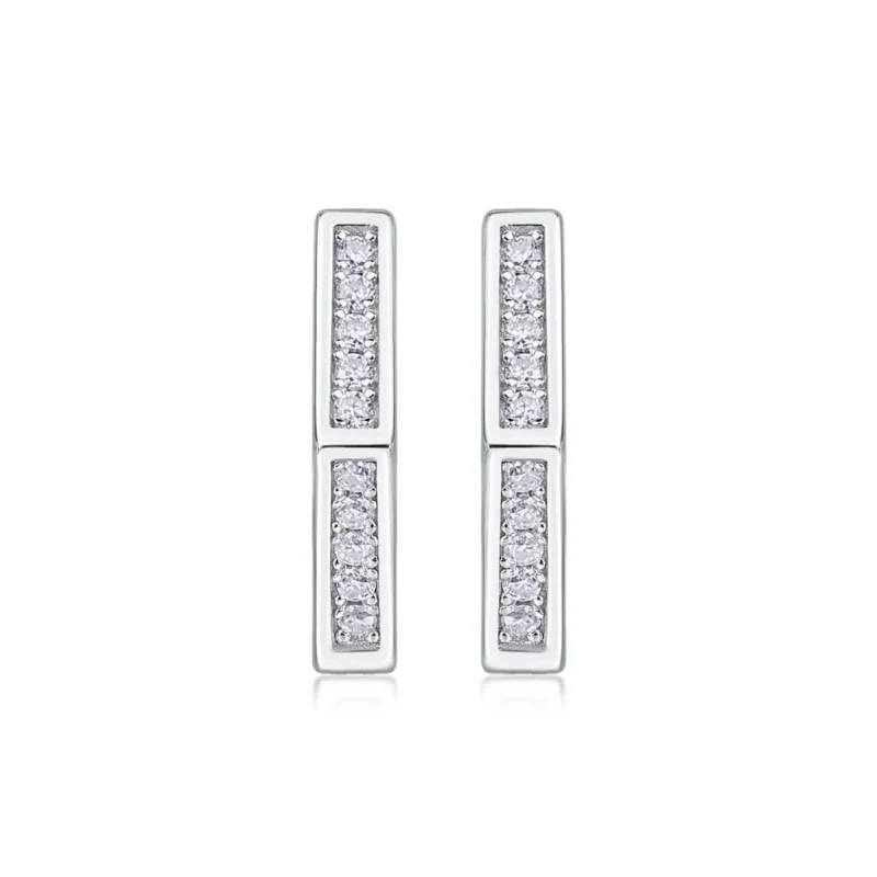 Pave Moissanite Pentagonal Hoop Earrings Moissanite Huggie Hoop Earrings for Women 925 Sterling Silver Wholesale MYE13243 - Image 6