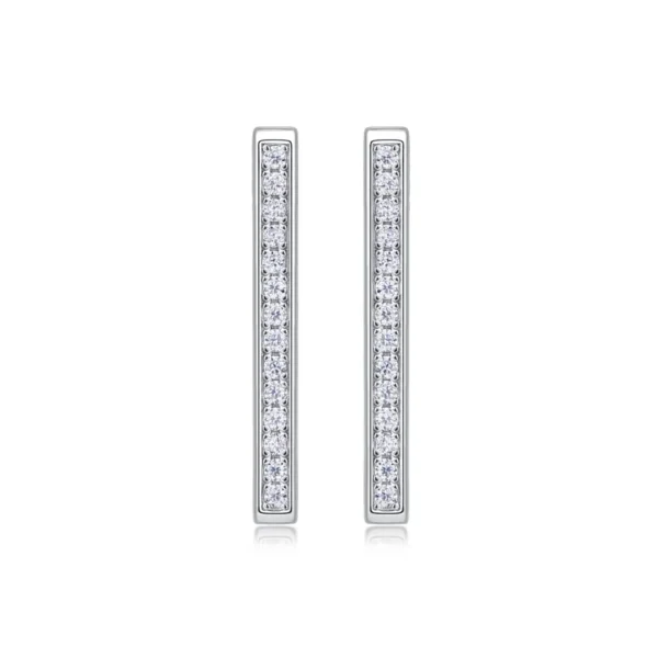 Wholesale Karat White Gold Diamond Square Hoop Earrings MYE13244 - Image 6