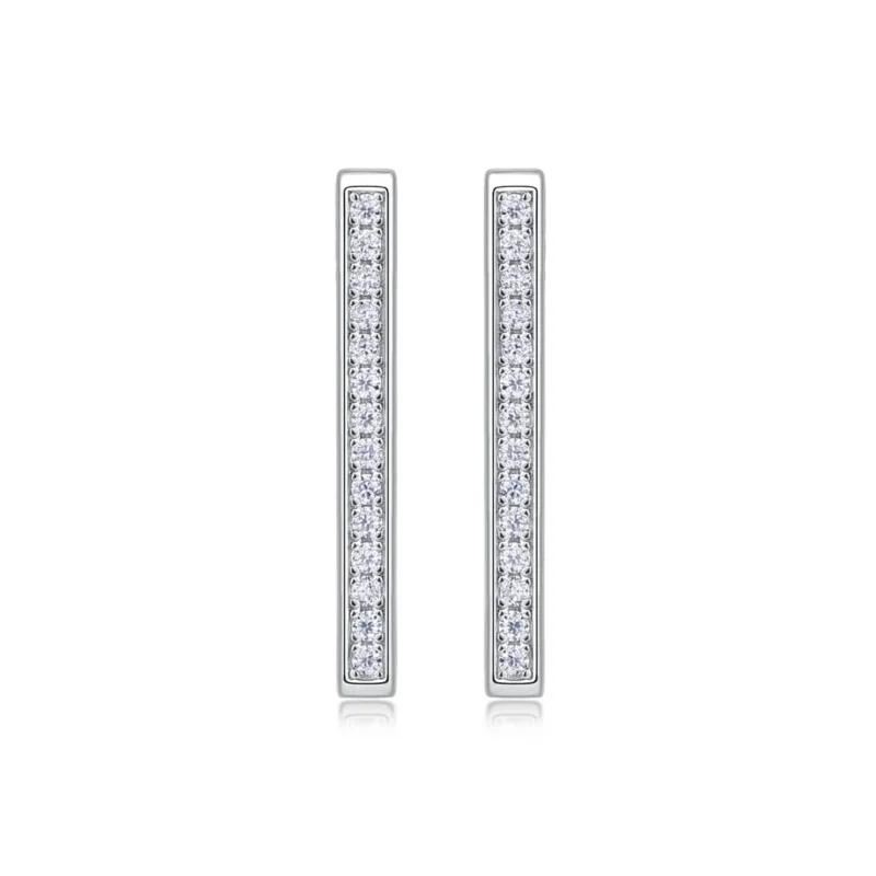 Wholesale Karat White Gold Diamond Square Hoop Earrings MYE13244 - Image 6