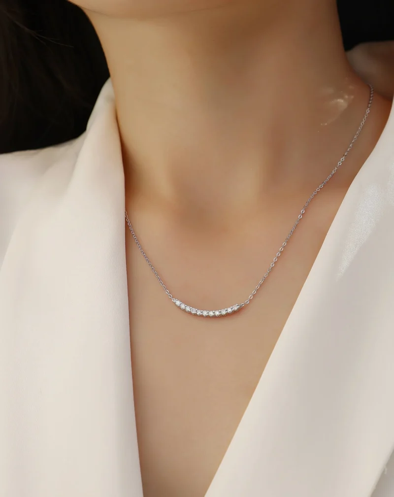 Necklace Sparkling Fine Jewelry Wholesale Moissanite Necklace for Women,Sterling Silver Chain Lab Diamond Pendant MYN13269 - Image 6