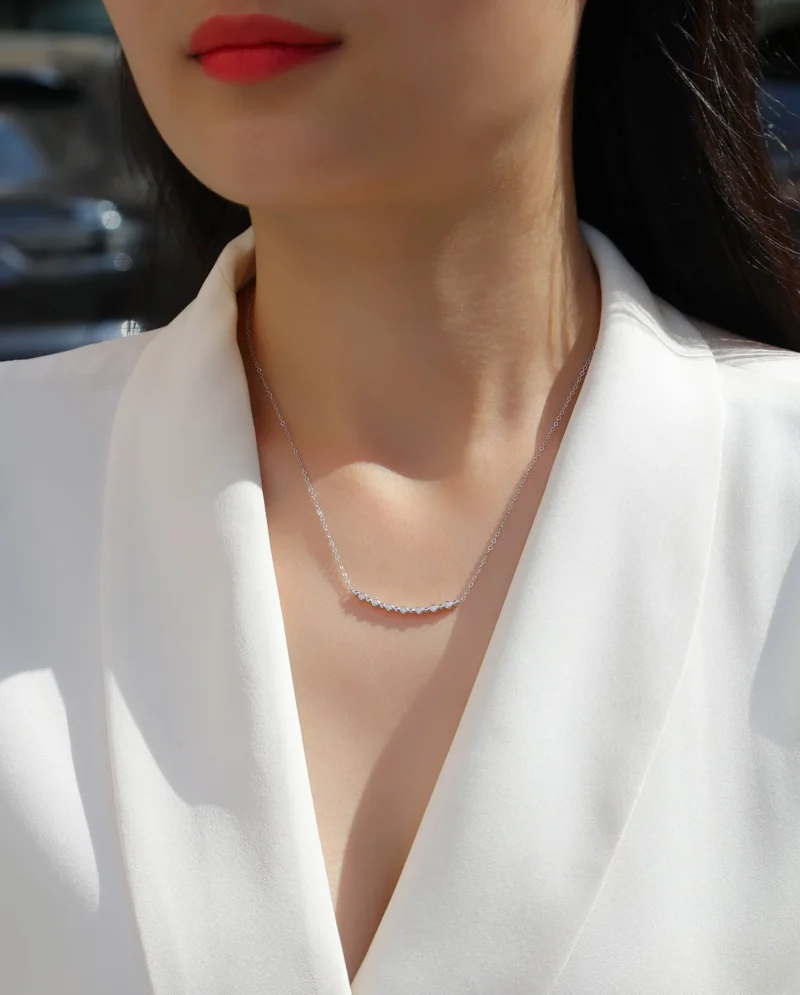 Moissanite 0.50 Carat Natural Round White Diamond Neckalce For Women's Wholesale MYN13441 - Image 3