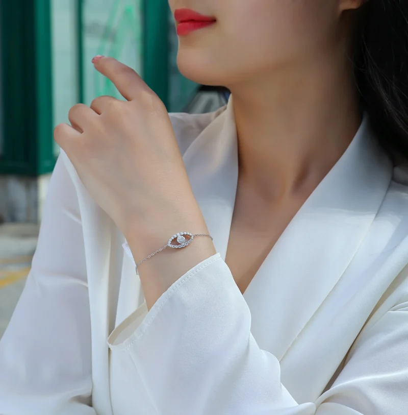Devil's Eye Bracelets Protection Jewelry Christmas Valentine's Day Birthday Gift for Women Evil Eye Bracelet 925 Sterling Silver White Zircon Wholesale MYL13444 - Image 3