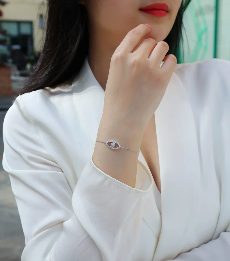 Devil's Eye Bracelets Protection Jewelry Christmas Valentine's Day Birthday Gift for Women Evil Eye Bracelet 925 Sterling Silver White Zircon Wholesale MYL13444 - Image 2