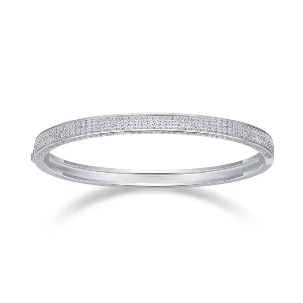 Single Row Bangle Bracelet 1/3 Cttw Sterling Silver Womens Round Diamond Wholesale MYB13142 - Image 8