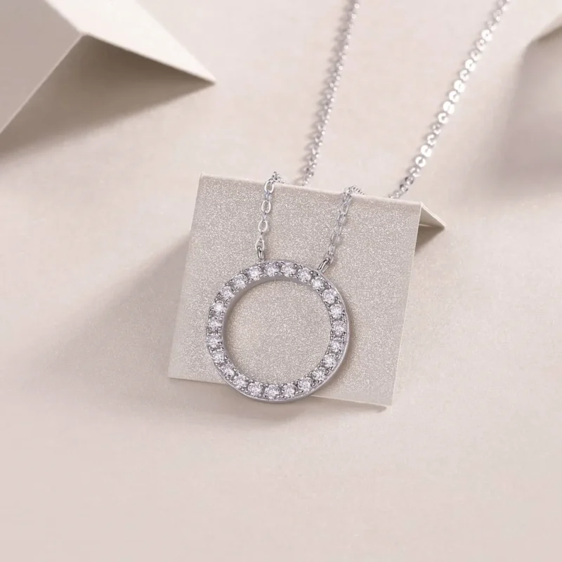 VVS D 1Ct Moissanite Classic Engagement Adjustable Necklace Hot Sale Design Pendant 925 Sterling Silver Chain Wholesale N13190 - Image 4