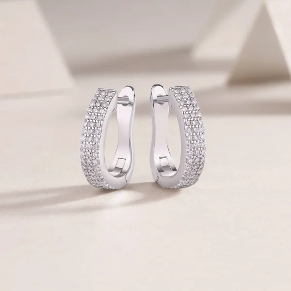 Hip Hop Rock 925 Sterling Silver GRA Moissanite Diamond Wedding Engagement Hoop Earrings Fine Jewelry for Women Men Wholesale MYE13186 - Image 5