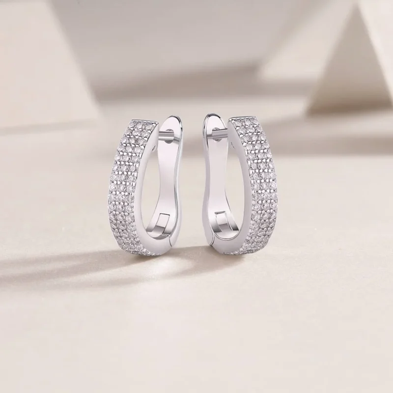 Hip Hop Rock 925 Sterling Silver GRA Moissanite Diamond Wedding Engagement Hoop Earrings Fine Jewelry for Women Men Wholesale MYE13186 - Image 5