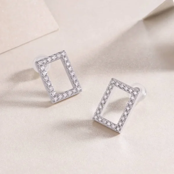 Natural Diamond Square Stud Earrings 14k Solid Gold 0.2 Carat (Cttw) Round White Wholesale MYE13228 - Image 5