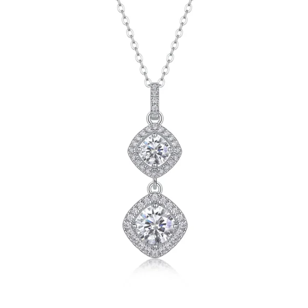 925 Sterling Silver Fine Jewelry Wedding Luxury Moissanite Diamond Pendant Necklace for Women 1.5 CT VVS1 D Color Wholesale MYP13666-6.5