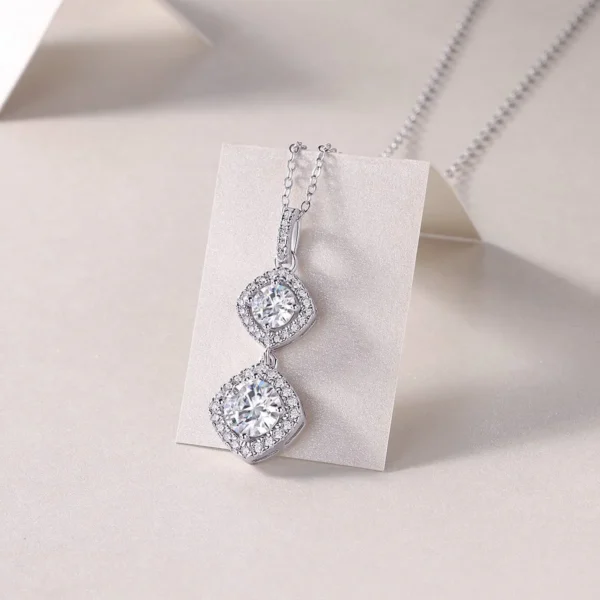 925 Sterling Silver Fine Jewelry Wedding Luxury Moissanite Diamond Pendant Necklace for Women 1.5 CT VVS1 D Color Wholesale MYP13666-6.5 - Image 3