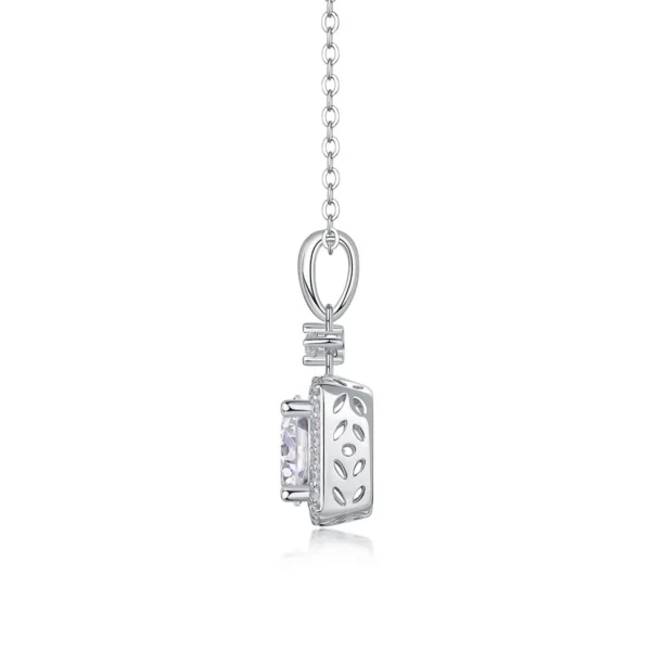 S925 Sterling Silver 2CT Princess Square Bag Temperament Simple Pendant Niche Gift Bulk MYP13522-8.0 - Image 4