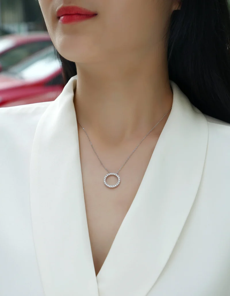 VVS D 1Ct Moissanite Classic Engagement Adjustable Necklace Hot Sale Design Pendant 925 Sterling Silver Chain Wholesale N13190 - Image 3