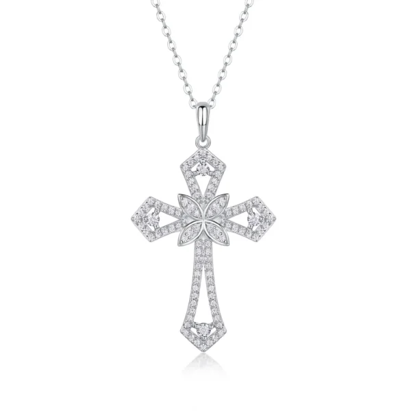 Pendant for Women Ideal Present 14K Gold VVS1 0.5ct.t.w. Diamond Encrusted Cross Necklace Wholesale MYP13381