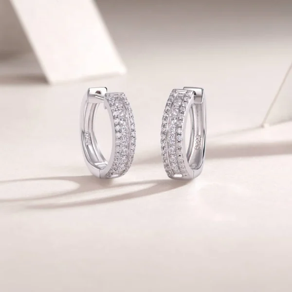 Chunky Huggie GRA Certificate Moissanite Wedding Women Earrings Luxury Fine Jewelry 925 Sterling Silver Hoop Earrings Wholesale MYE13353 - Image 5